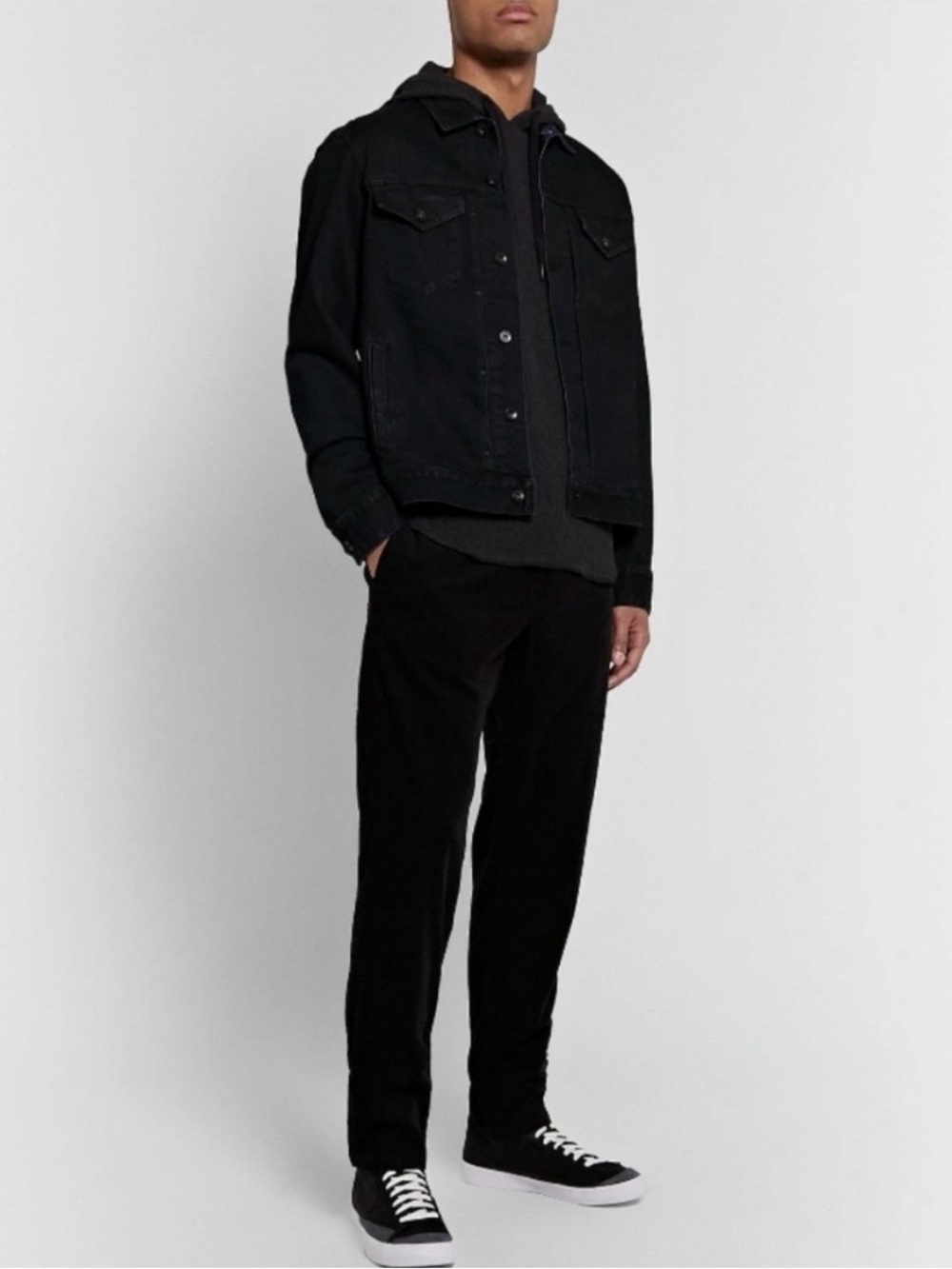 Rag & Bone Classic Fit Denim Jacket Black Size xl